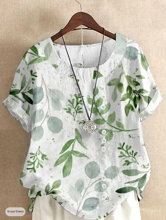 Digital Printed All-matching Women's Fashion T-shirt
