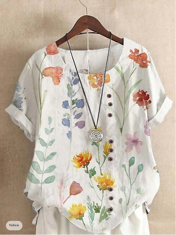 Digital Printed All-matching Women's Fashion T-shirt